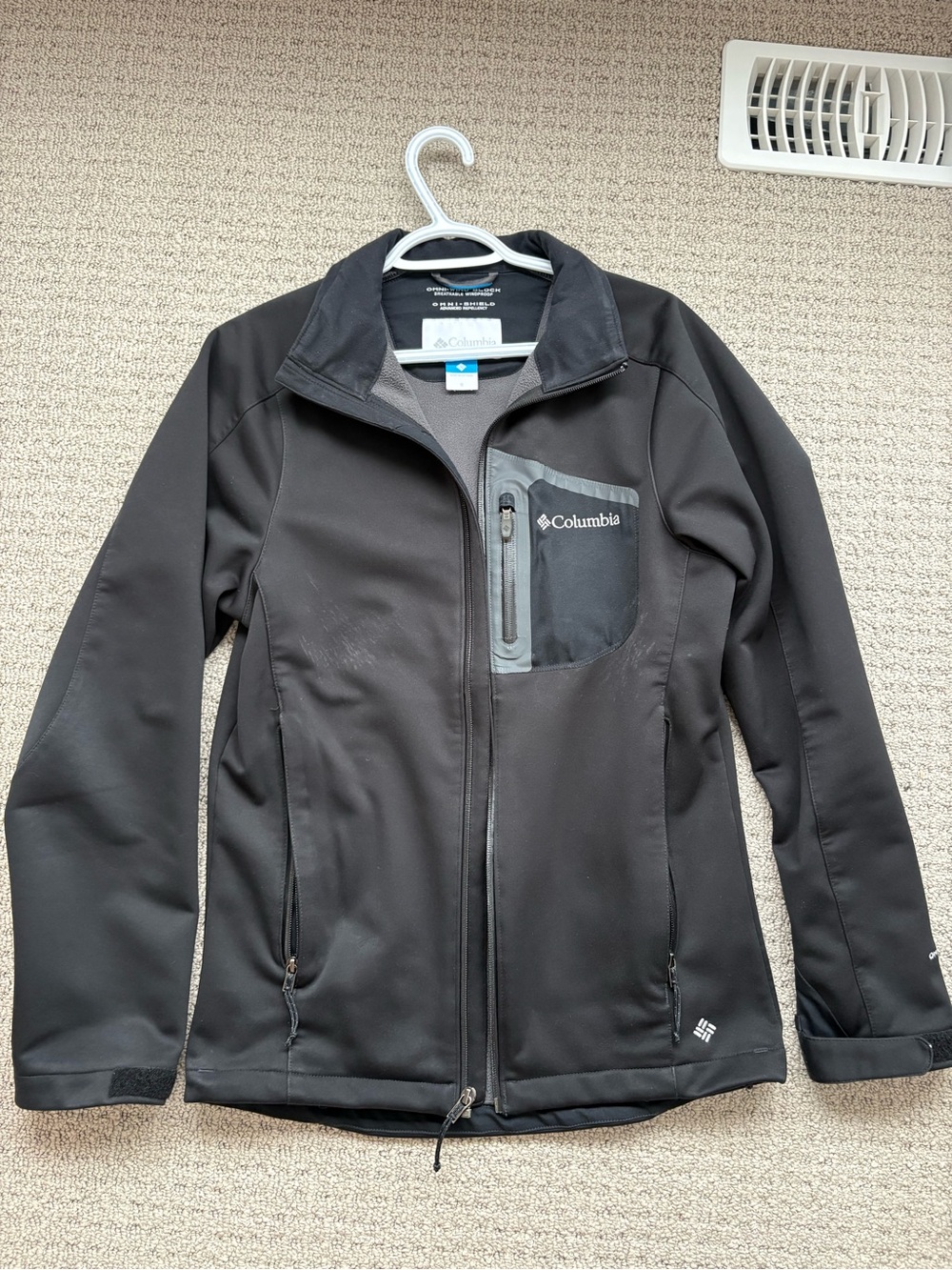 Columbia Black Jacket with Blue Trim